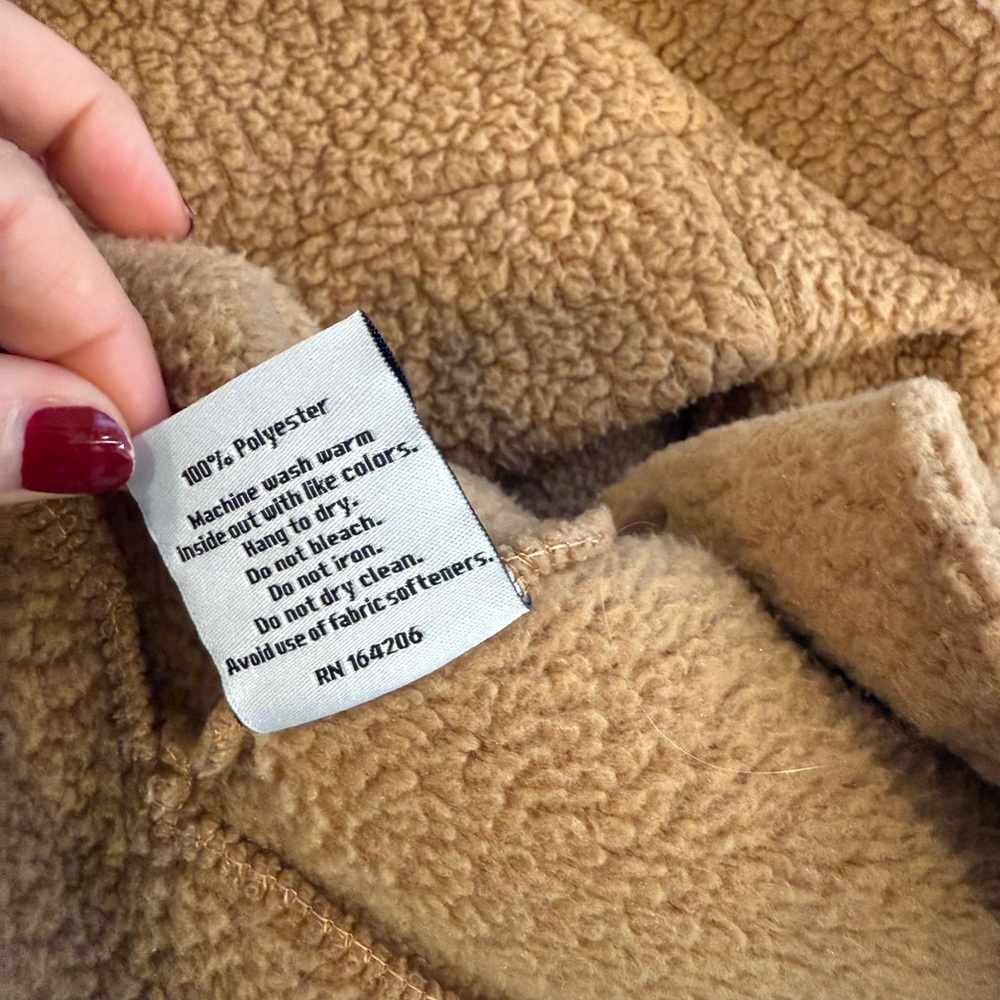Dudley Stephens Bleeker Sherpa Fleece Camel Cream Quartzip Pullover XL - Picture 9 of 9